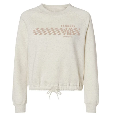 Sweat-shirt à carreaux ton sur doux comme un raisin pour femme, coloris naturel, des Yankees de New York