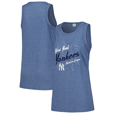 Women's Soft as a Grape Navy New York Yankees Gauze High Neck Tank Top