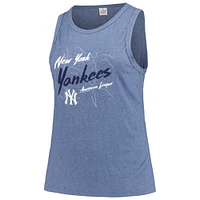 Women's Soft as a Grape Navy New York Yankees Plus Curvy High Neck Tri-Blend Tank Top