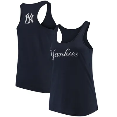 New York Yankees Soft as a Grape Women's Plus Swing for the Fences Racerback Tank Top - Navy