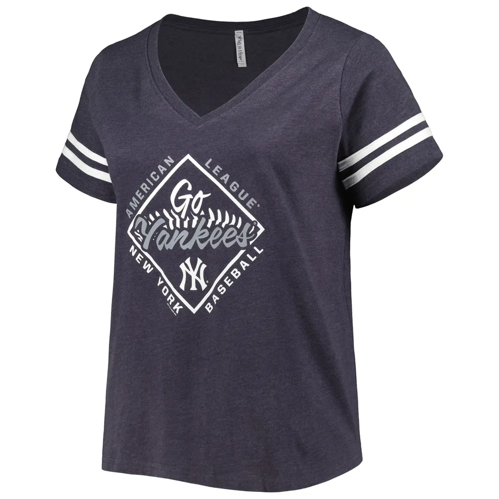 Soft As A Grape Women's New York Yankees Navy V-Neck T-Shirt