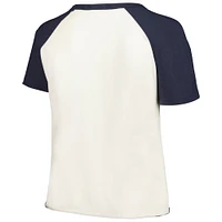 T-shirt de baseball raglan taille plus pour femmes, doux comme un raisin, New York Yankees, blanc