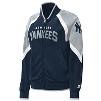 Veste de survêtement raglan Starter Navy New York Yankees pour femme