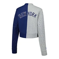 Cardigan court boutonné des New York Yankees Terez pour femme, gris/bleu marine