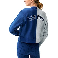 Cardigan court boutonné des New York Yankees Terez pour femme, gris/bleu marine