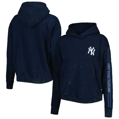 New York Yankees The Wild Collective Women's Marble Pullover Hoodie - Navy