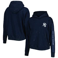 Sweat à capuche The Wild Collective bleu marine New York Yankees Marble pour femme