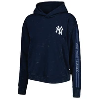 Sweat à capuche The Wild Collective bleu marine New York Yankees Marble pour femme