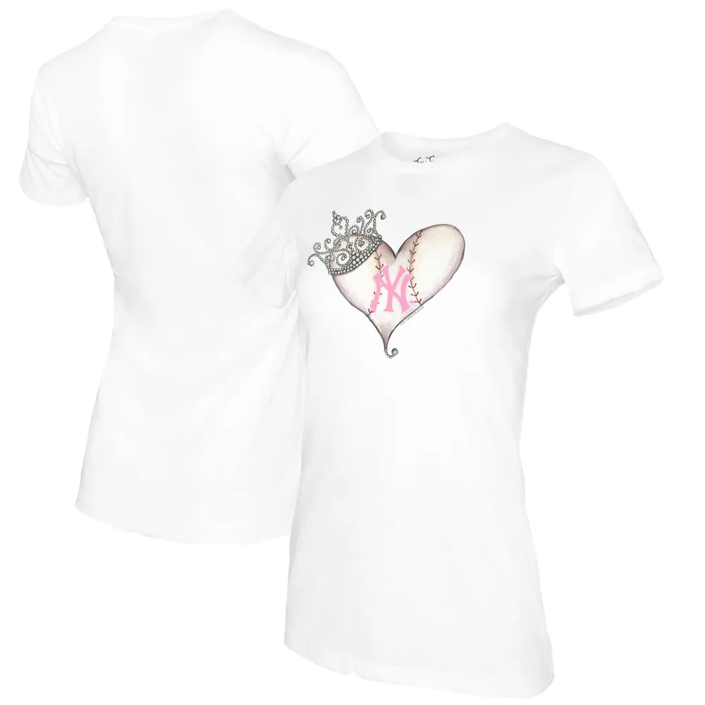 Lids New York Yankees Tiny Turnip Women's Baseball Tiara Heart T-Shirt -  White