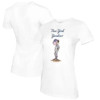 Women's New York Yankees Tiny Turnip White Sundae Helmet T-Shirt