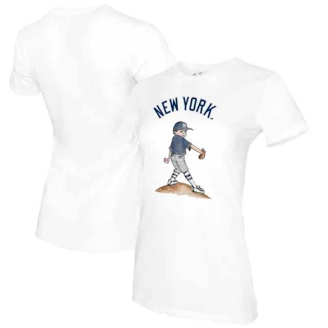 New York Yankees Tiny Turnip Women's Sundae Helmet T-Shirt - White