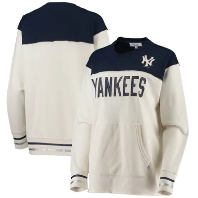 New York Yankees Touch Women's Free Agency Pullover Sweatshirt - Cream/Navy