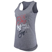 Women's Touch Navy New York Yankees Americana Tri-Blend Racerback Tank Top