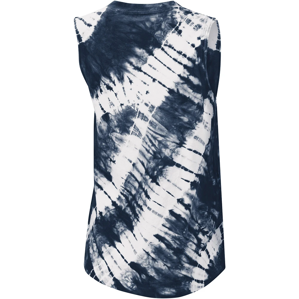 Women's Touch Navy New York Yankees Money Ball Tie-Dye Tank Top