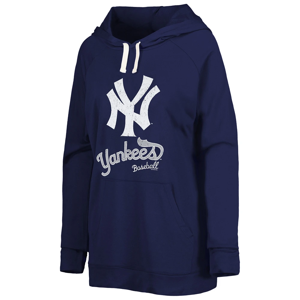 Sweat à capuche raglan Touch Navy New York Yankees Pre-Game pour femme