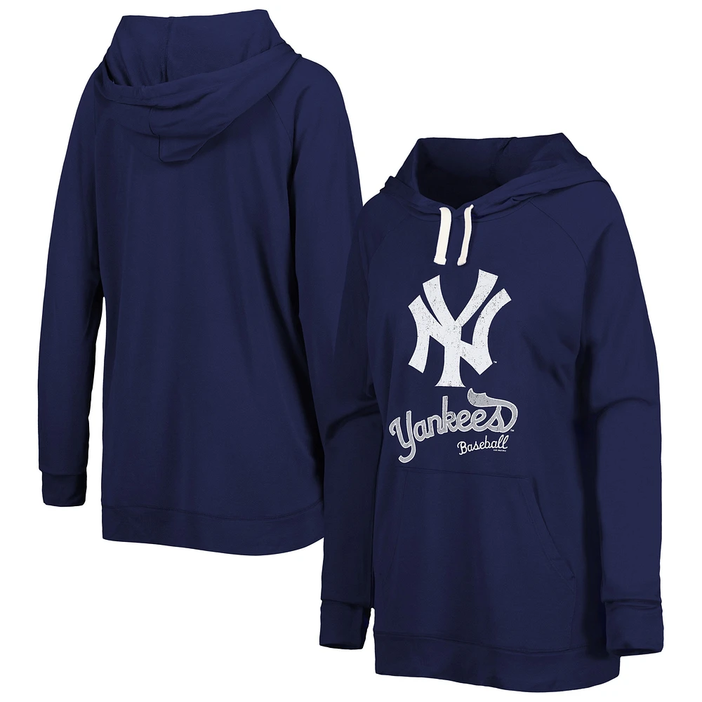 Sweat à capuche raglan Touch Navy New York Yankees Pre-Game pour femme