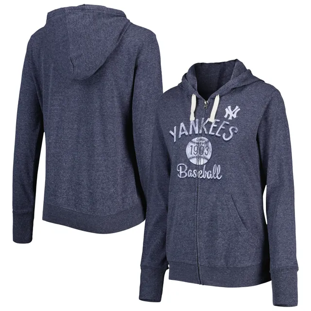 Women's Touch Royal Chicago Cubs Training Camp Tri-Blend Lightweight Full-Zip Hoodie Size: Small