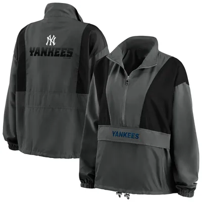 New York Yankees WEAR by Erin Andrews Women's Packable Half-Zip Jacket - Charcoal