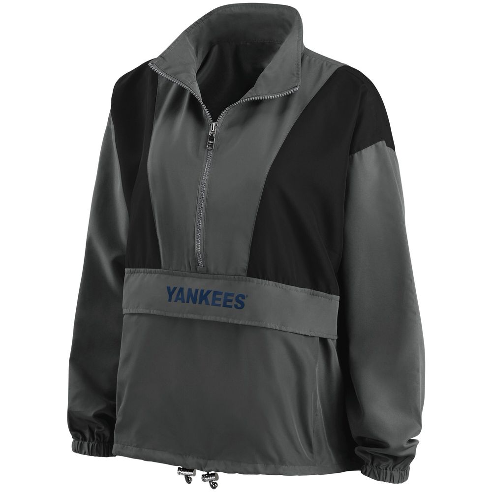 Women's WEAR by Erin Andrews Charcoal New York Yankees Packable Half-Zip Jacket