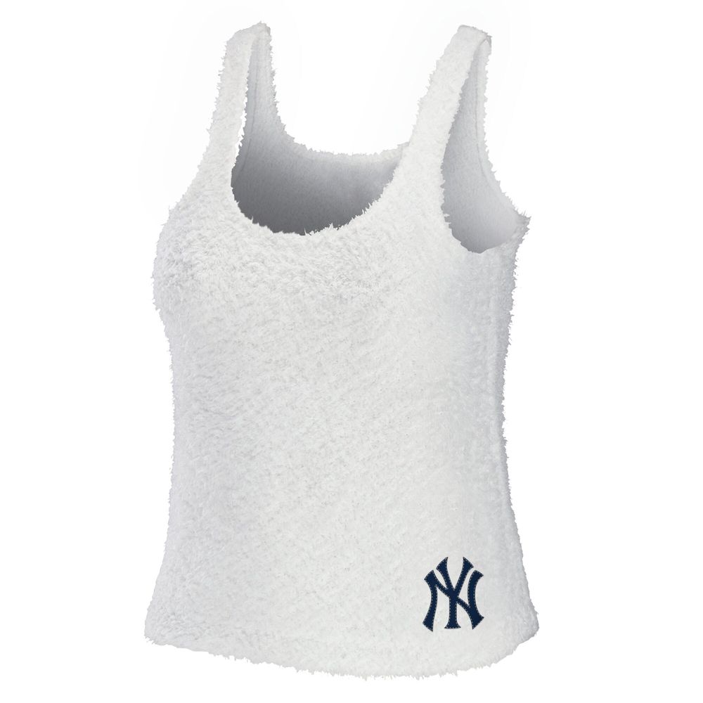 Women's WEAR by Erin Andrews Cream New York Yankees Plus Cozy Scoop Neck Tank Top & Pants Set