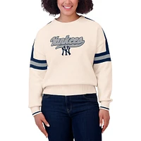 Women's WEAR by Erin Andrews  Cream New York Yankees Stripe Pullover Sweater