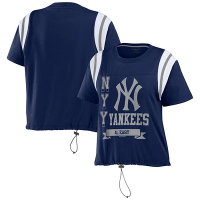 T-shirt WEAR by Erin Andrews bleu marine New York Yankees color block cintré