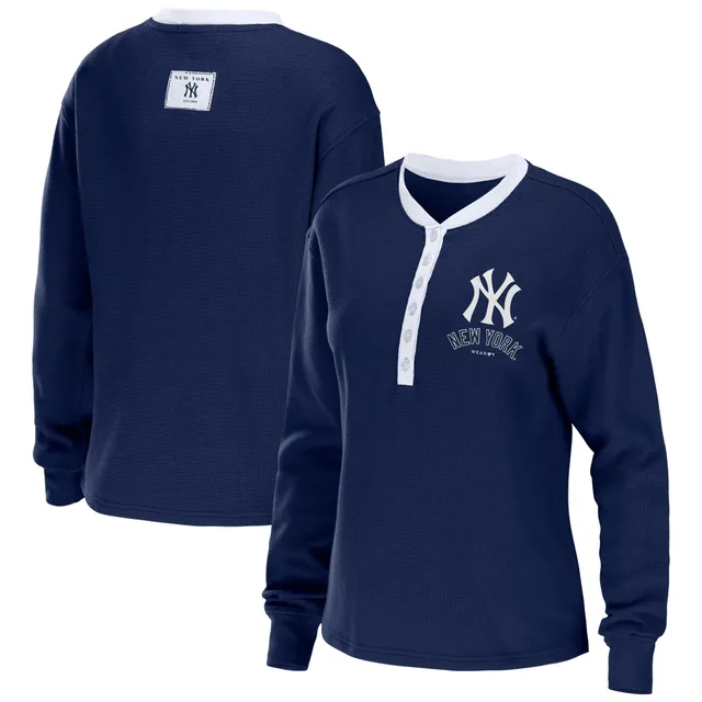 Women's Touch Navy New York Yankees Halftime Back Wrap Top V-Neck T-Shirt Size: Extra Small