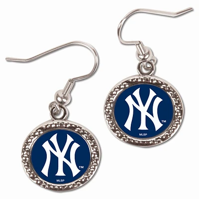 Women's WinCraft Silver New York Yankees Round Dangle Earrings