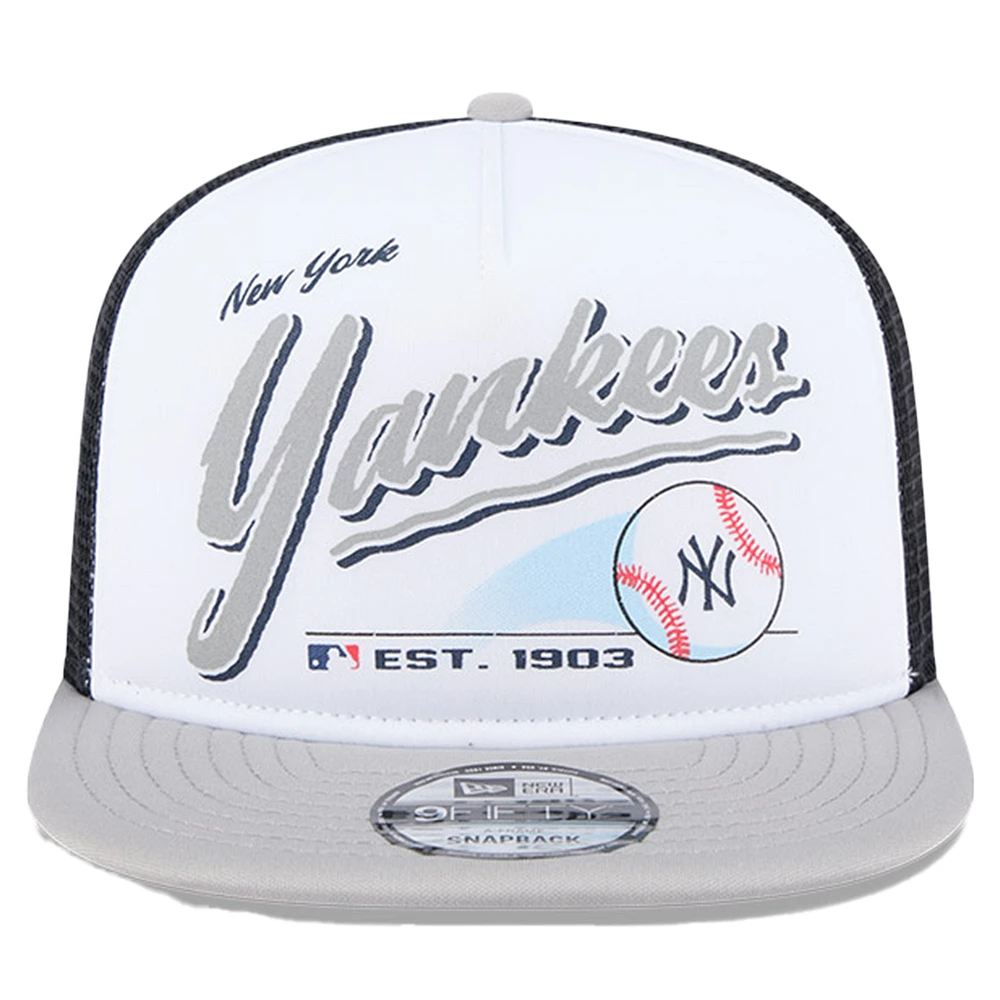 Youth New Era  White New York Yankees Retro 9FIFTY Snapback Hat