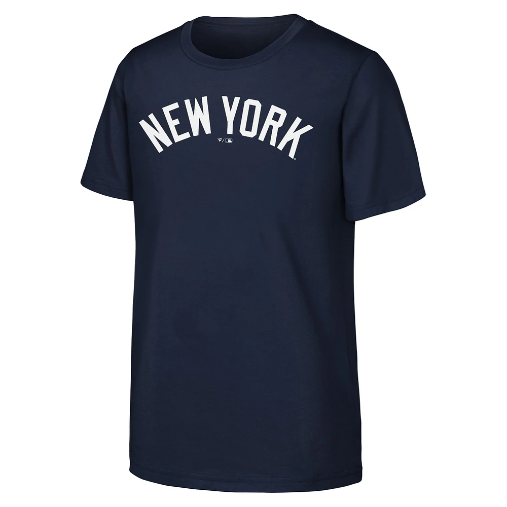 Youth Fanatics Juan Soto Navy New York Yankees 2024 World Series Player Name & Number T-Shirt