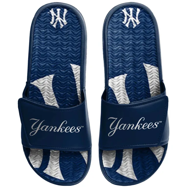 Men's ISlide White New York Yankees Alternate Logo Motto Slide Sandals