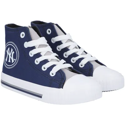 New York Yankees FOCO Youth High Top Canvas Shoe