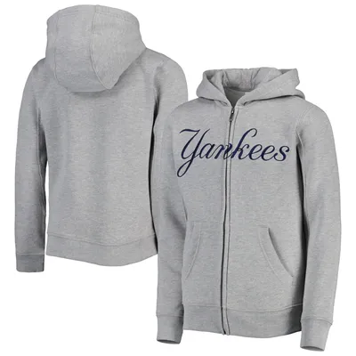 Youth Navy Milwaukee Brewers Team Color Wordmark Full-Zip Hoodie