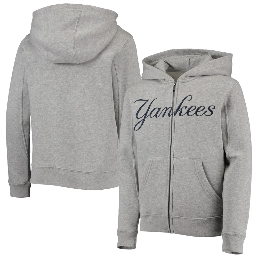 New York Yankees Heathered Zip-Up Logo Hoodie