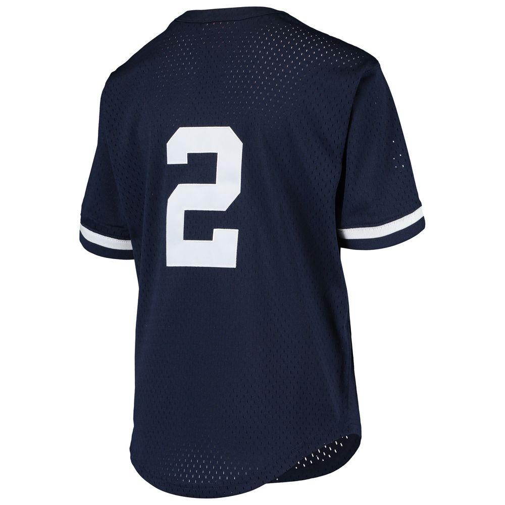 Youth Mitchell & Ness Derek Jeter Navy New York Yankees Cooperstown Collection Mesh Batting Practice Jersey