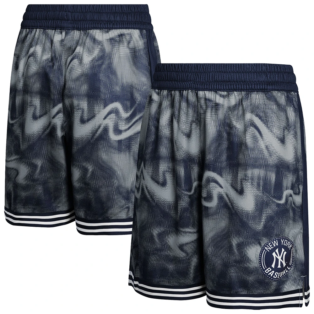 Youth Navy/Gray New York Yankees Outfielder Shorts