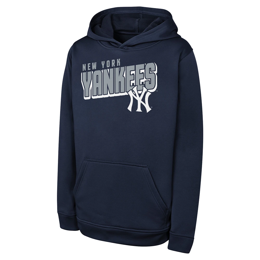 Youth Navy New York Yankees Cyber Punk Pullover Hoodie