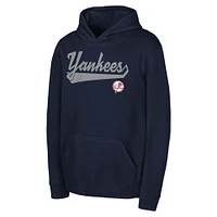 Youth Navy New York Yankees Tailor Made Fleece Pullover Hoodie
