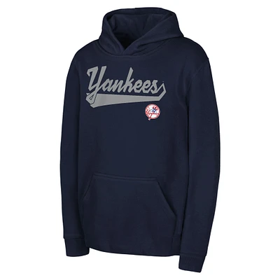 Youth Navy New York Yankees Tailor Made Fleece Pullover Hoodie