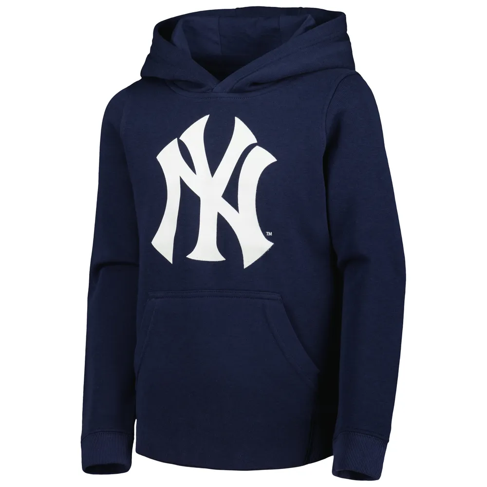 Chandail à capuchon enfiler avec logo principal de l'équipe des New York Yankees pour jeune, bleu marine