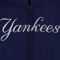 Youth Navy New York Yankees Wordmark Full-Zip Fleece Hoodie