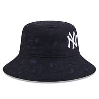 Youth New Era  Navy New York Yankees 2025 Spring Training All Over Print Bucket Hat