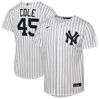 Maillot de joueur Nike Gerrit Cole blanc New York Yankees Home Replica 2.0 pour jeunes