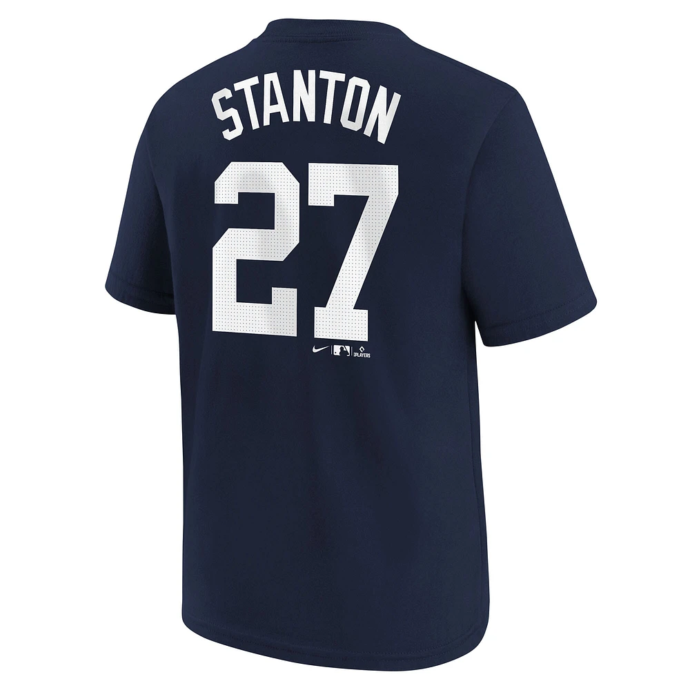 T-shirt Nike Giancarlo Stanton bleu marine avec nom et numéro de joueur des Yankees New York