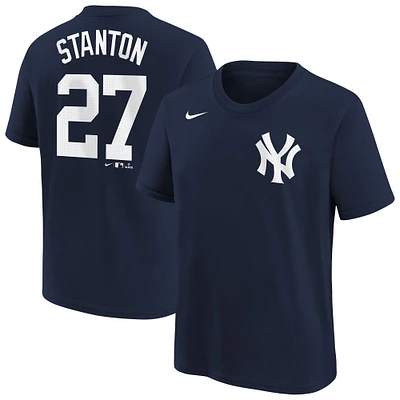 T-shirt Nike Giancarlo Stanton bleu marine avec nom et numéro de joueur des Yankees New York