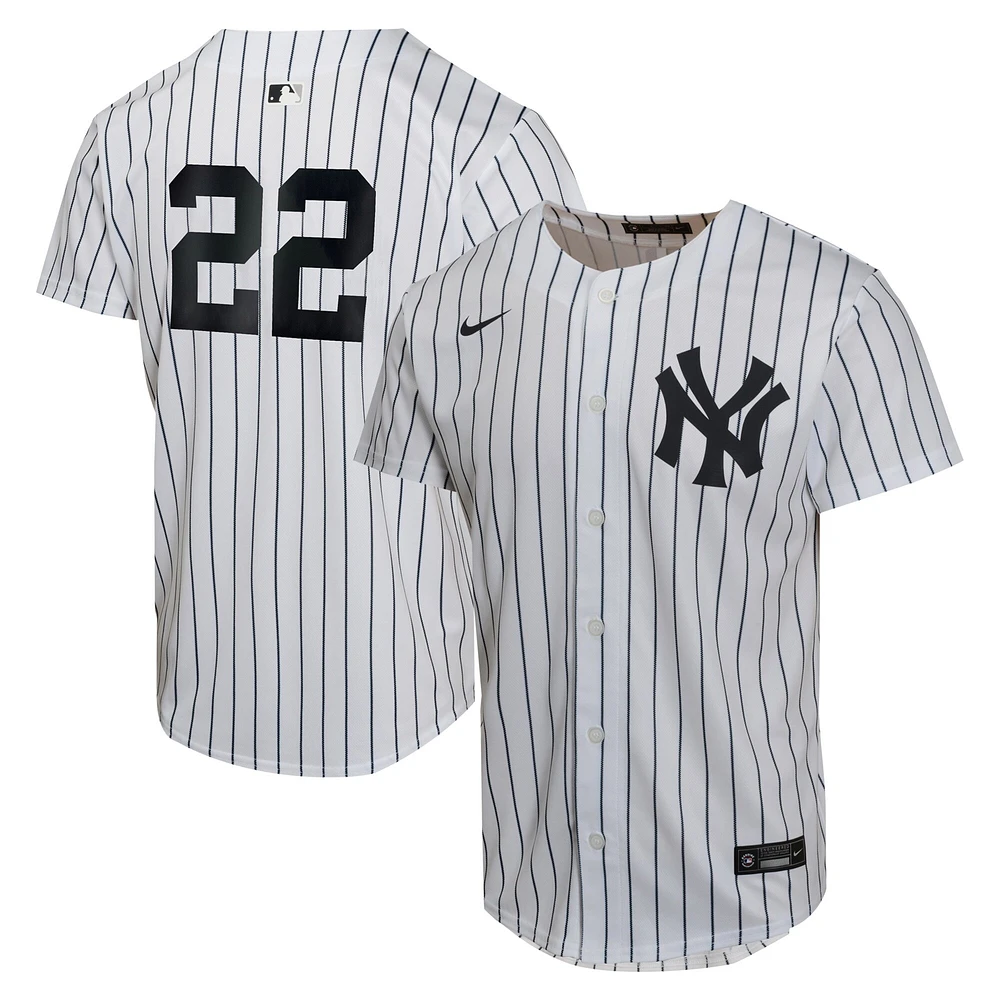 Maillot Nike Juan Soto pour jeune joueur de match à domicile des Yankees New York, blanc