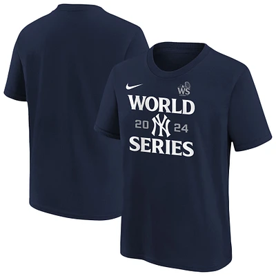 T-shirt Nike bleu marine pour jeunes de la collection authentique New York Yankees 2024 World Series