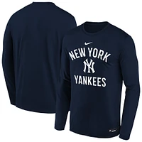 Youth Nike Navy New York Yankees Authentic Collection Legend Performance Long Sleeve T-Shirt