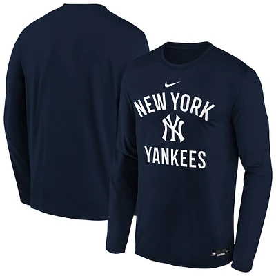 Youth Nike Navy New York Yankees Authentic Collection Legend Performance Long Sleeve T-Shirt