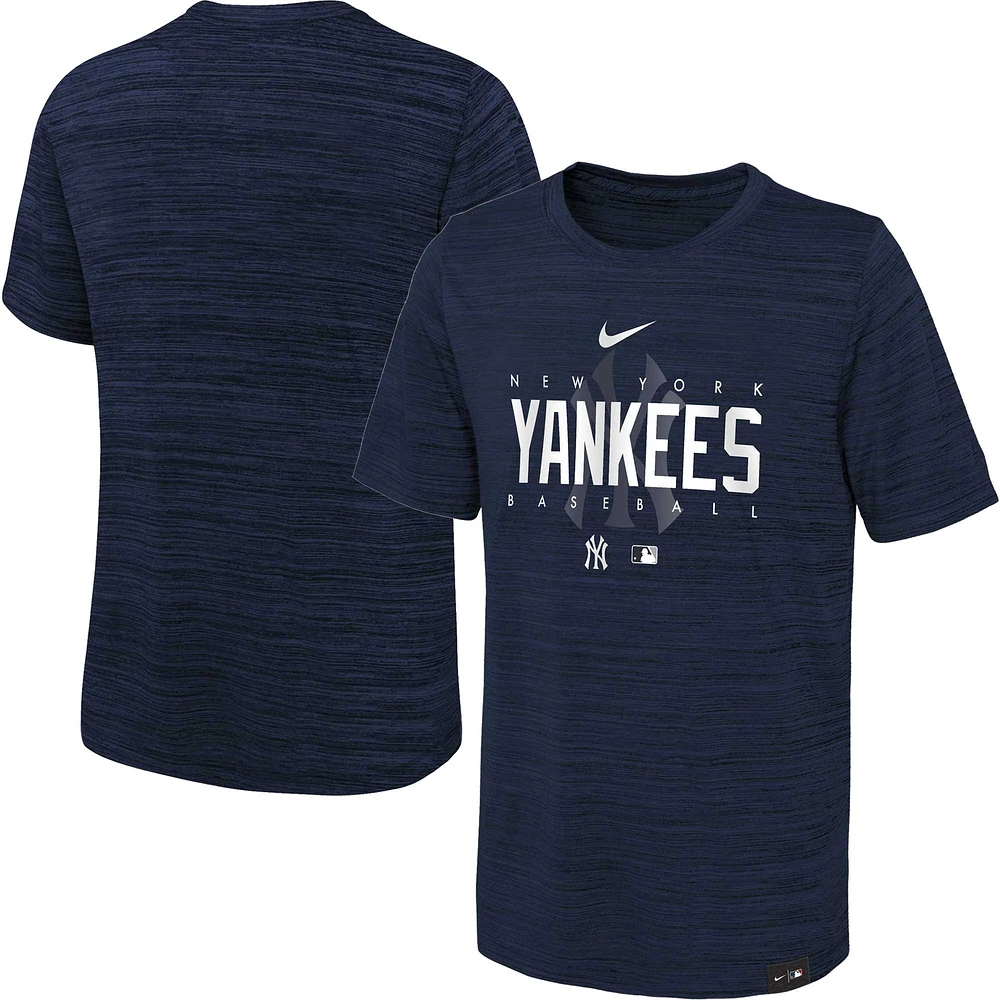 Youth Nike Navy New York Yankees Authentic Collection Velocity Practice Performance - T-Shirt